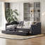 Lit de jour simple avec rangement en velours gris - aucun sommier nécessaire, cadre en bois avec circulation d'air supérieure et support rembourré 2 tiroirs, taille, ressort, design élégant