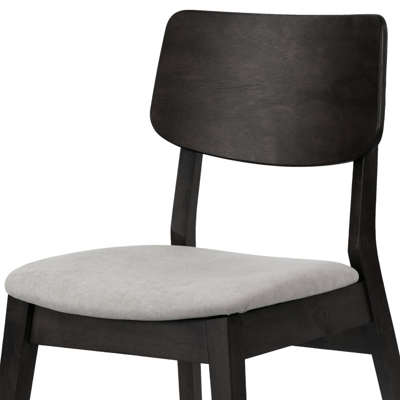 Chaise d'appoint Baebel, Cadre noir délavé avec siège gris