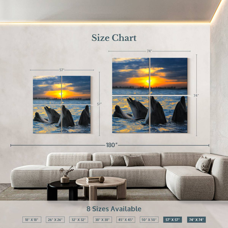 Brampt Grand Cayman Dolphins, 57'' H x 57'' W