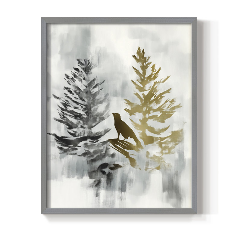 Reproduction encadrée - bois massif, Gris, H 11 po x l 9 po