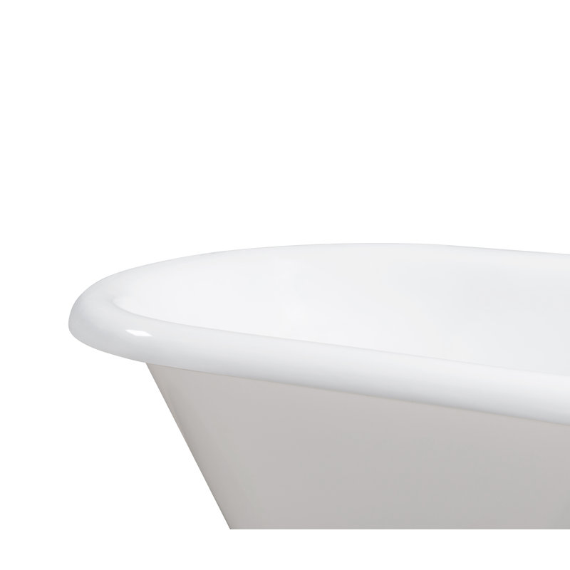 Baignoire de trempage sur pattes 66 "Streamline, Blanc lustré, Or poli