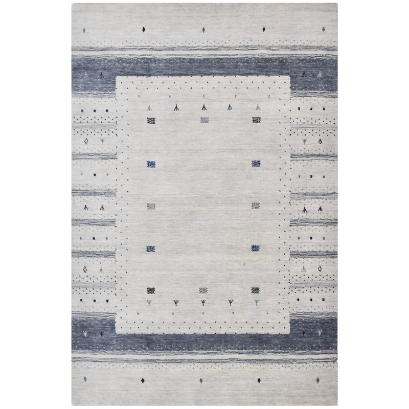 Handmade Wool Striped Area Rug, Rectangle 5' x 7'