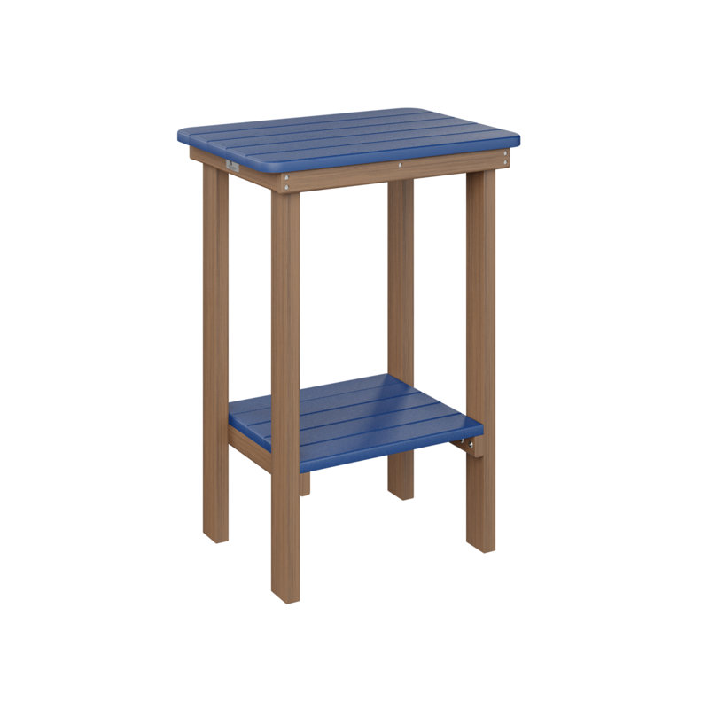 Berlin Gardens Rectangular End Counter Table, Antique Mahogany, Pacific Blue