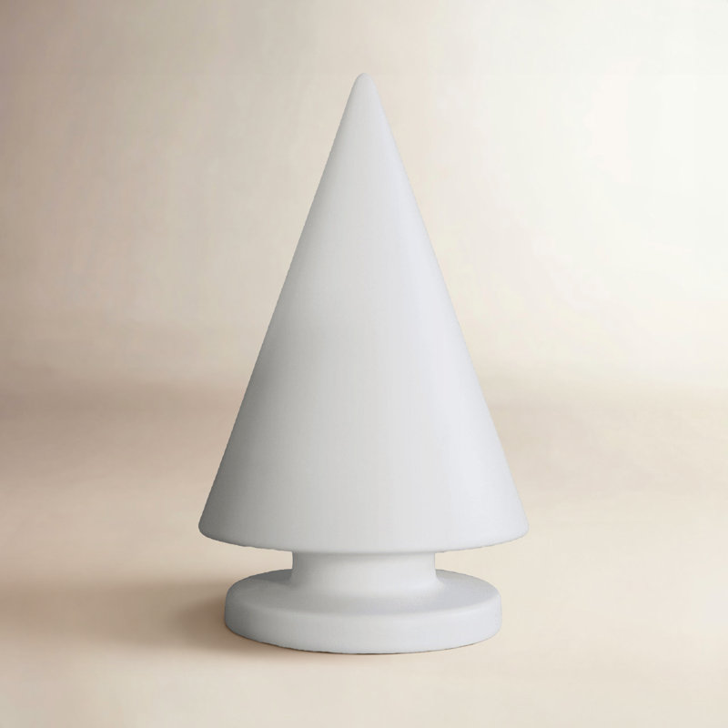 Arbre de Noël en céramique taupe, Blanc, H 9,45 po x l 5,51 po x P 5,51 po
