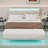 Velvet Fabric Floating Bed Frame with LED Lights-107141976-107141978