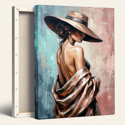 «Gallery Wrap», art mural sur toile pour le salon, la chambre à coucher, le bureau ou le vestibule - décoration murale décorative avec femme élégante