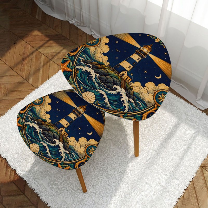 Ensemble de 2 tables basses gigognes Triangle