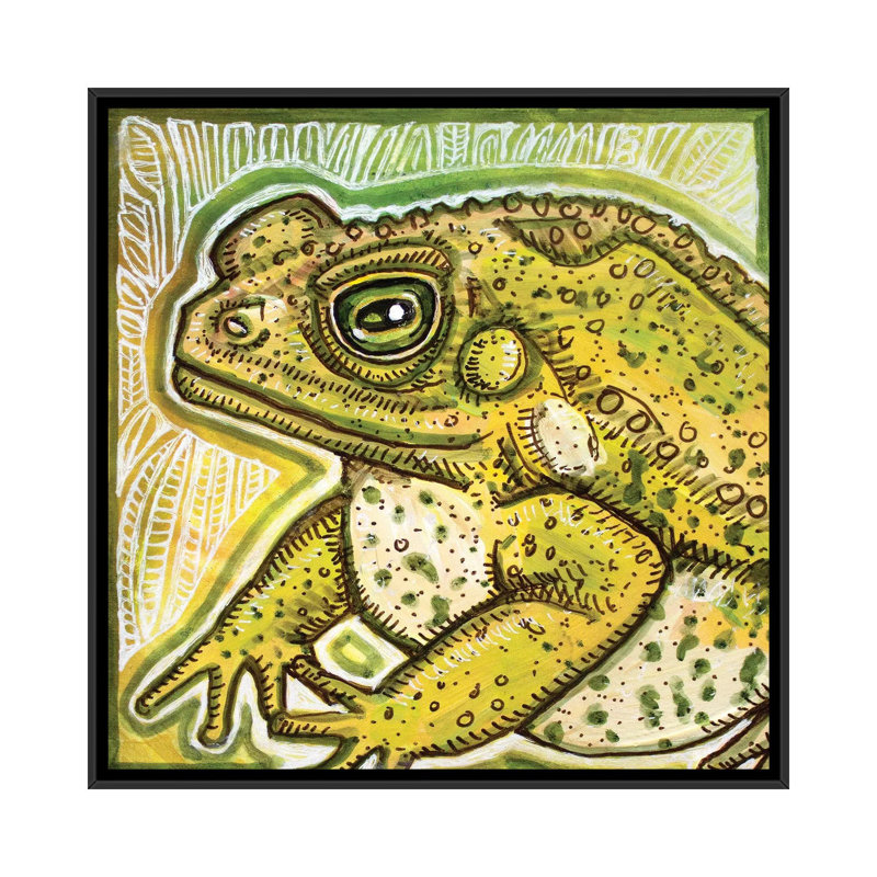Fat Toad by Lynnette Shelley - Print on Canvas, 66.04 cm H x 66.04 cm W, Black Floater Frame