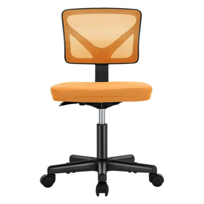 Armless Desk Chairs, Ergonomic Low Back Computer Chair No Arms, Adjustable Rolling Mesh Task Work Swivel Chairs With Wheels Work Vanity Chair For Small Spaces Home Bedroom Study