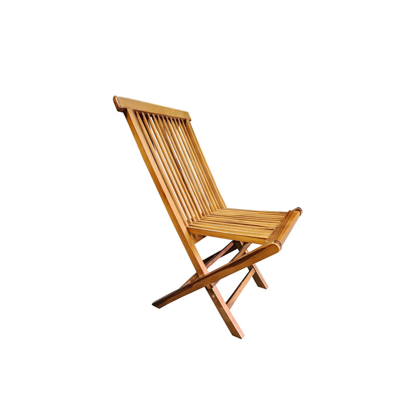 Tropical Solid Wood Patio Folding Chair Set of 2