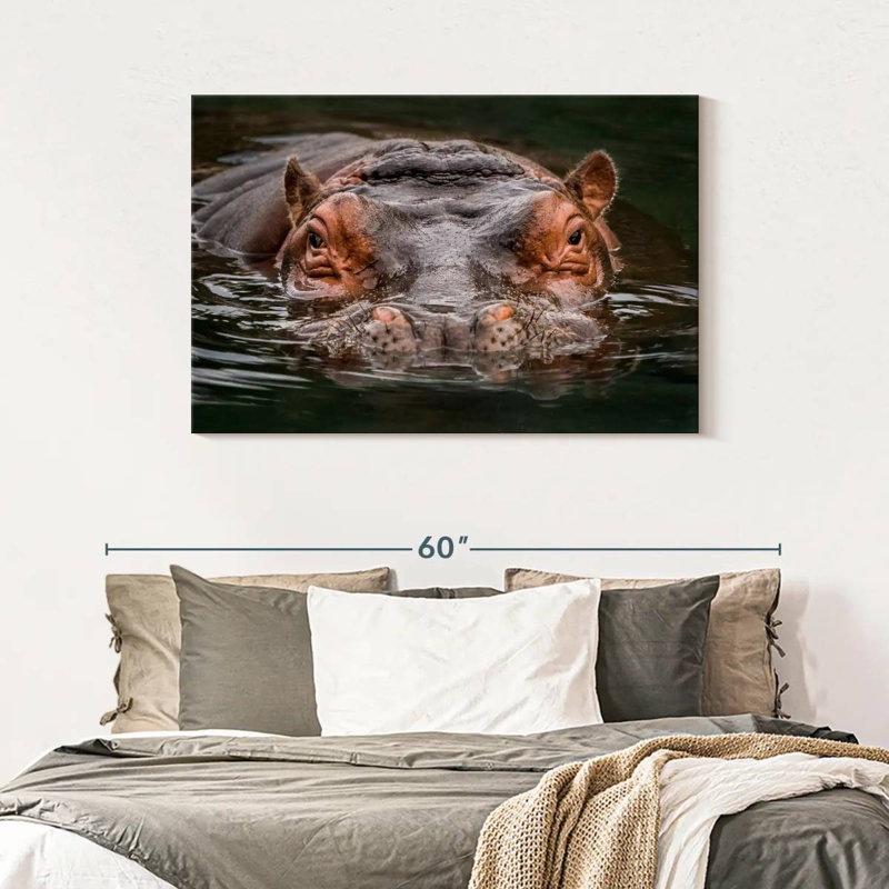 Hippopotame submergé Brampt, H 30 po x l 45 po