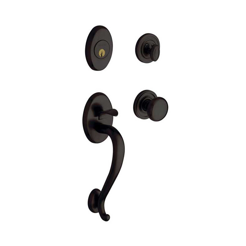 Logan Handleset with Deadbolt and Door Lever and Rosette, Yes, Oil Rubbed Bronze, Left