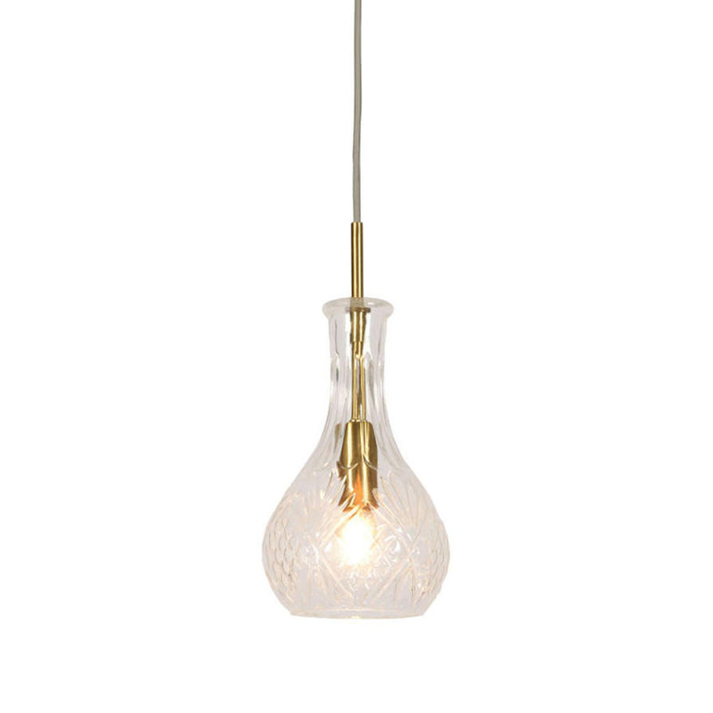 Hinton 1 - Light Brass Teardrop Pendant