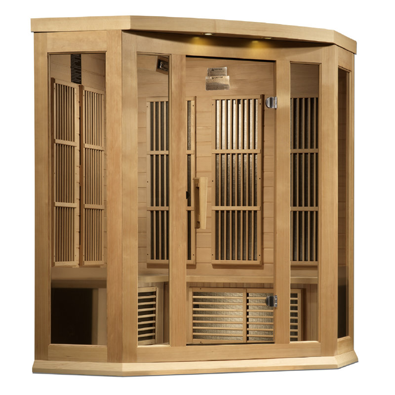 Dynamic Saunas 3-Person Near Zero EMF FAR IR Corner Sauna in Canadian Hemlock				
