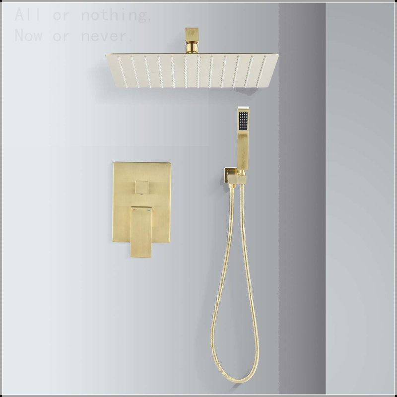 12-Inch Wall Mounted Rain Shower System, Gold