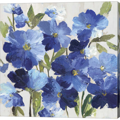 «Cobalt Poppies I» par Asia Jensen, art mural sur toile