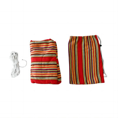 Lit hamac en coton brésilien pour 2 personnes avec sac de transport, patio extérieur à rayures rouges et balançoire de camping, capacité de 450 lb
