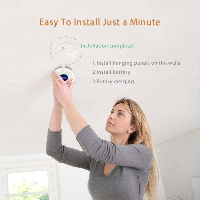 Upgraded Interlinked Smoke Carbon Monoxide Detector, Wireless Interconnected Smoke And CO Alarm,(White/4 PCS)