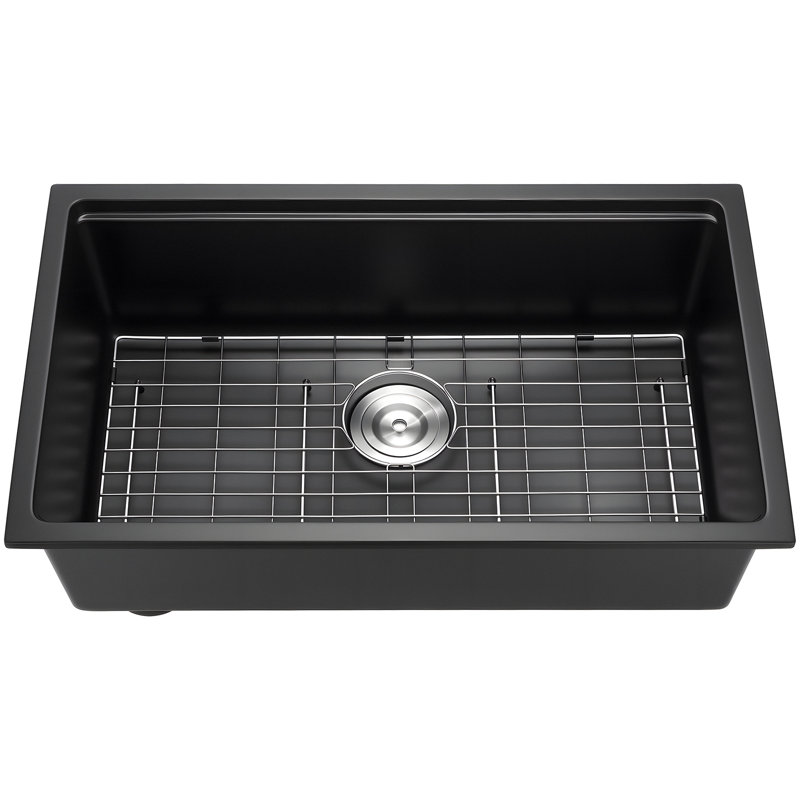 30 Inch Granite Kitchen Sink Undermount Single Bowl Drop-In Basin For RV Bar