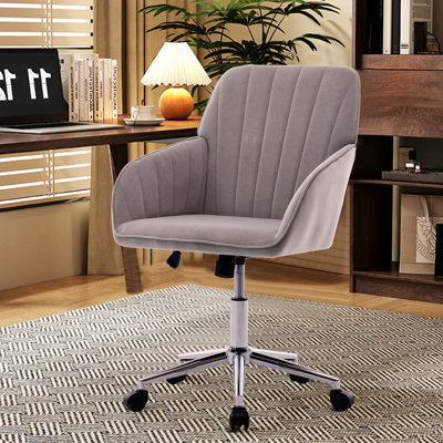 Chaise de bureau ergonomique, revêtement en velours, base argentée, minimise l'inconfort physique, style, structure et améliore le confort général