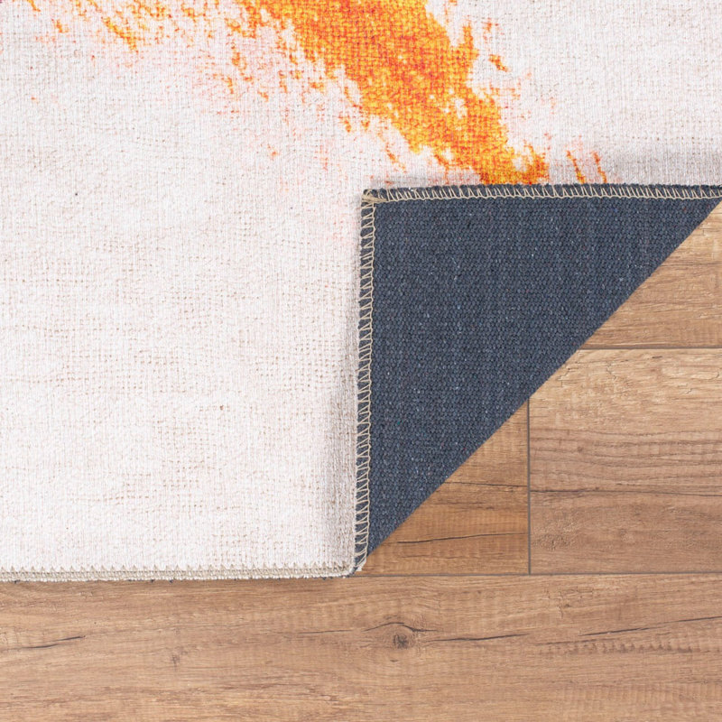 Premium Machine Washable Carpet, 4.6 x 6.2 Feet, 100% Polyester, 1850 g/m² | Pile Height: 0.2 Inches | Eco-Friendly Recycled Poly Cotton Underside | Perfect for Living Room, Bedroom, and High-Traffic Areas