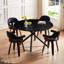 Table basse 48,47 po avec base en métal stable de style moderne, noir, facile à entretenir et élégante