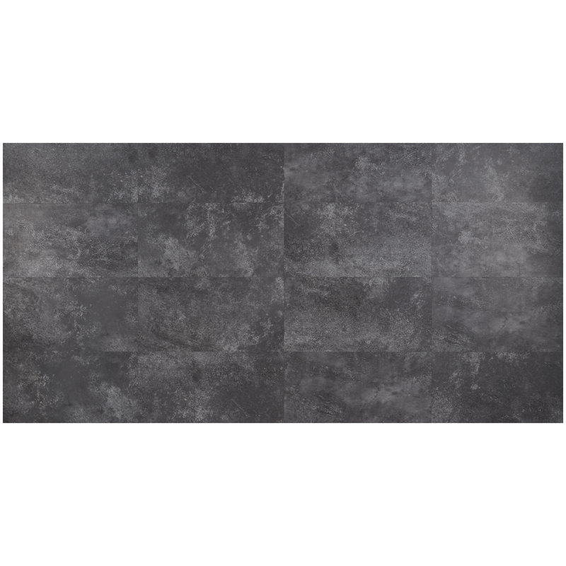 Revive 12mil Metalcrete 12.4" x 24.4" Waterproof Glue Down Luxury Vinyl Tile (36 Sq. Ft. / Case), Dark Gray