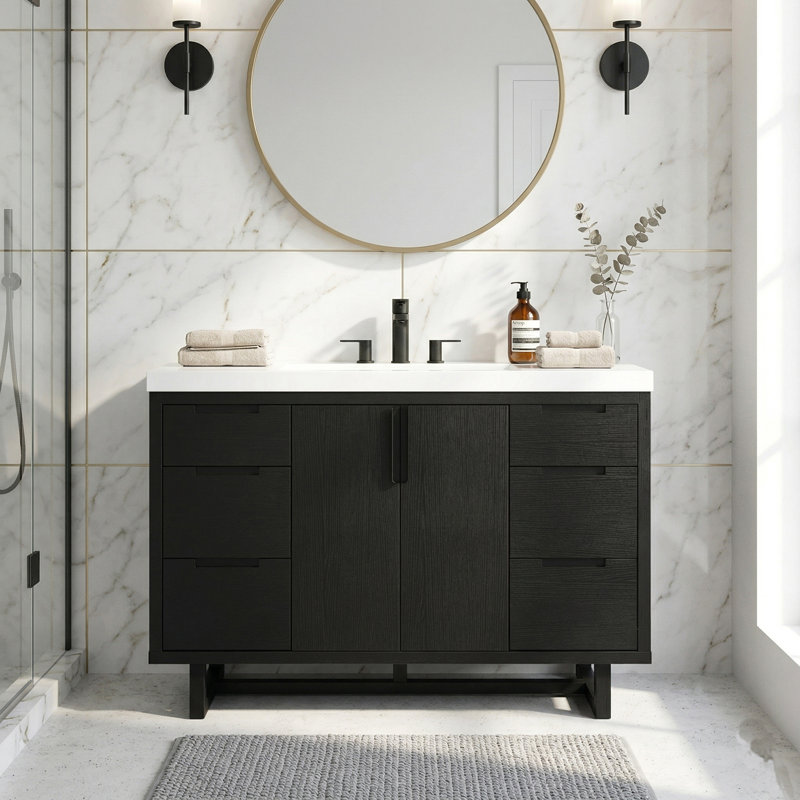 48" Modern Transitional Single Bathroom Vanity Set