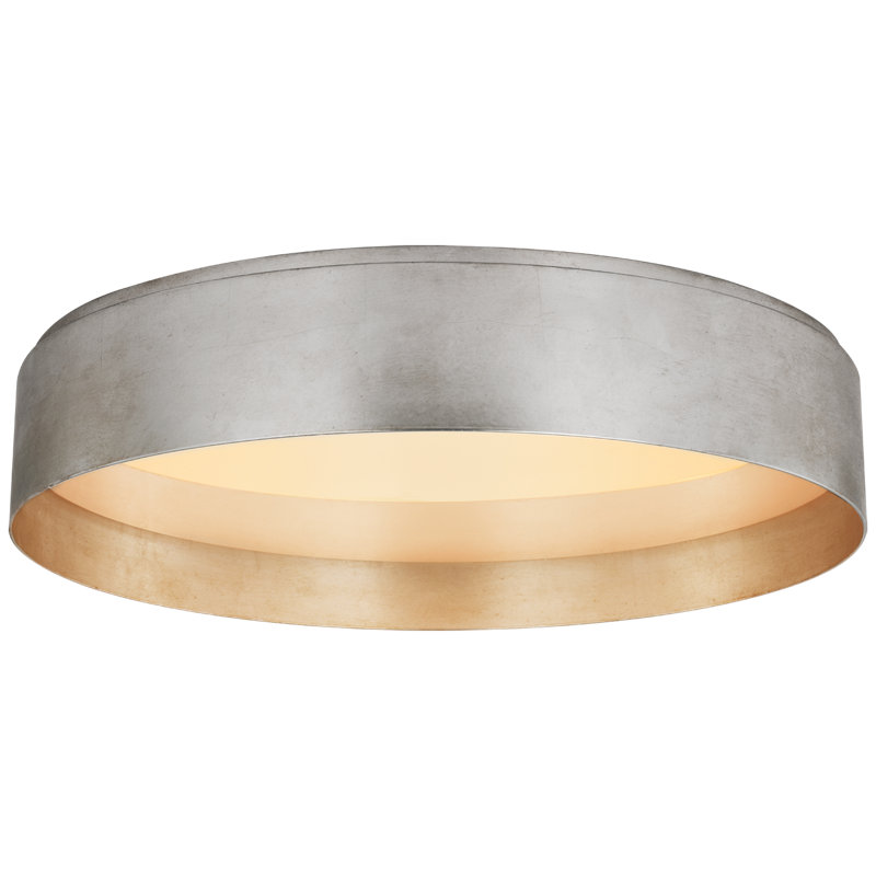 Shaw LED Flush Mount, Burnished Silver Leaf, 4.75" H x 24" W x24" D, 2 Lights