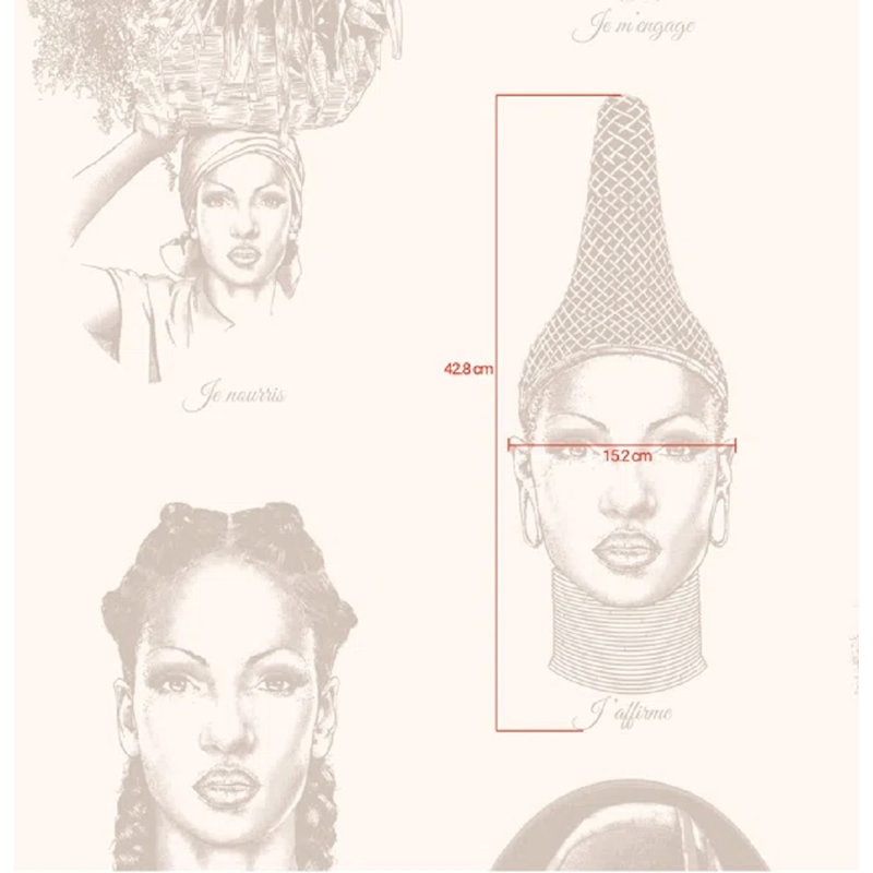 Haiti Women Africa RESISTE Wallpaper, lightivory-sand