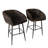 BLACK METAL SWIVEL COUNTER CHAIR IN BROWN VELVET-1730306385