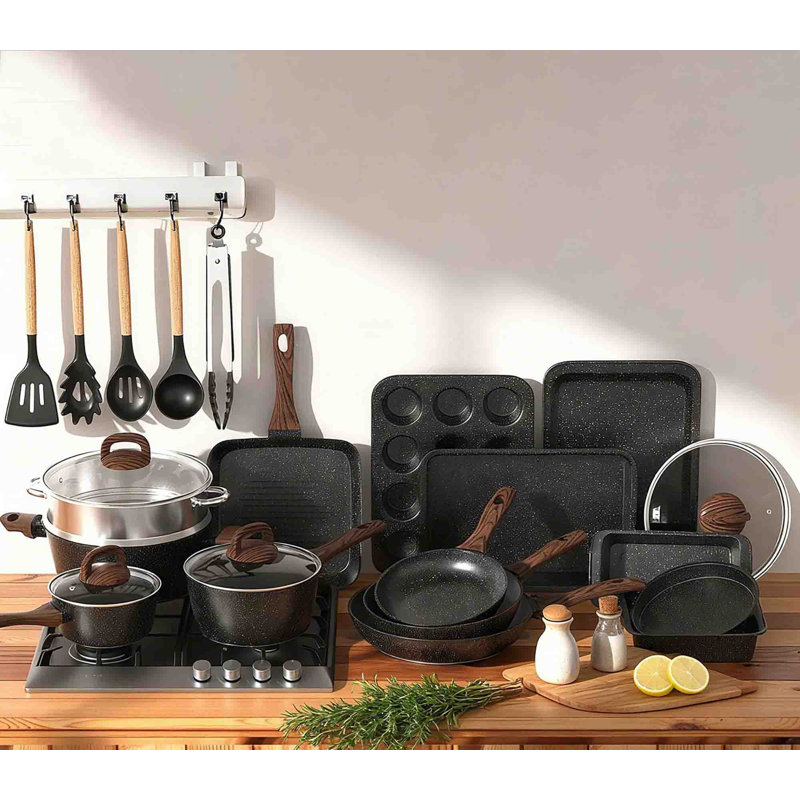 Ensemble de batterie de cuisine antiadhésive 31 pièces