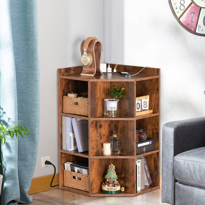 Armoire de rangement en coin avec ports USB et prises USB 33,9 "x l 19,4"