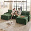 Canapé modulaire 108 po avec 2 repose-pieds amovibles, canapé rembourré en U confortable avec revêtement en U, housse amovible avec coussins décoratifs, combinaison libre, canapé 5 places-2131593437-2131593430