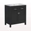 30" Bathroom Vanity With Ceramic Sink, Modern Black Single Bathroom Cabinet With 2 Doors And A Shelf, Soft Close Doors-84655955
