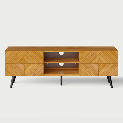 Rhombus TV Stand with Storage Cabinets