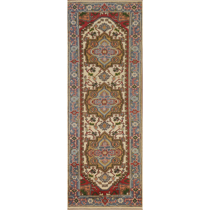 Geometric Traditional  Indo Runner Rug 3x8