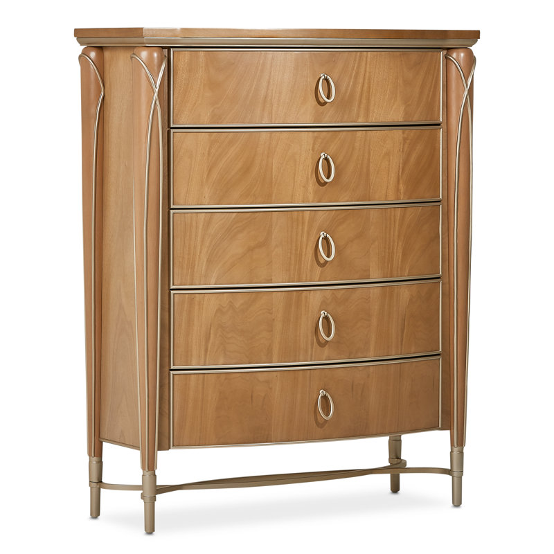 Villa Cherie Highboy Chest, Gray/Caramel