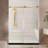 Frameless Shower Door 44-48 "W X 76" H, 1/4 "(6 Mm) Clear Tempered Glass, Explosion Proof Film, Stainless Steel Handle-125317020