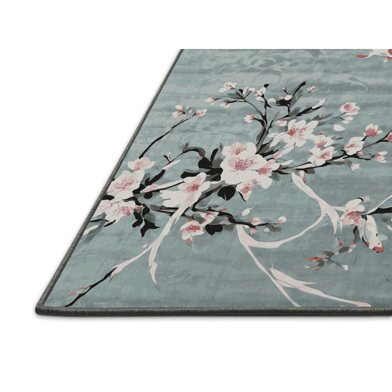 Tapis gris soyeux et moelleux, Carré 5 pi