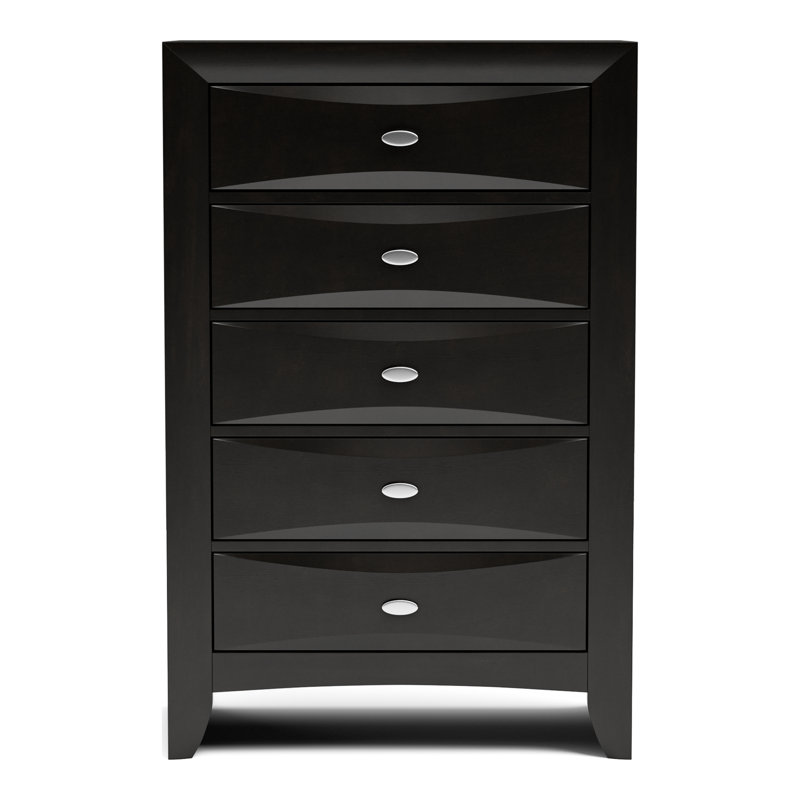 Commode 5 tiroirs Urbanek, Noir