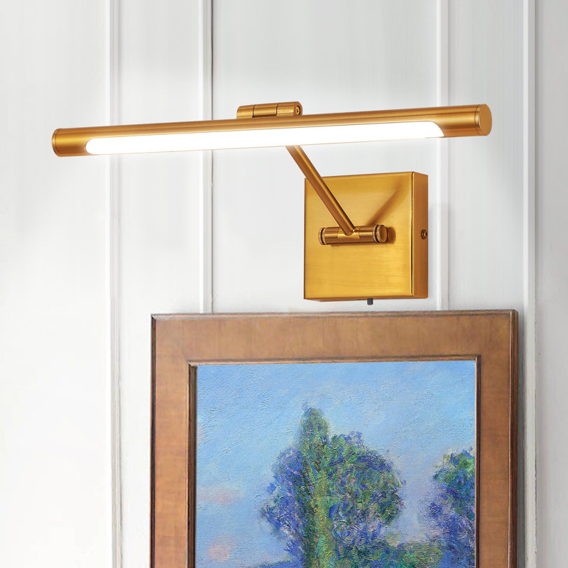 1-Light Dimmable LED Picture Light 3000K/4000K/5000K Adjustable, 640 Lumens, 4.33" H x 16" W x 9.06" D, Brushed Brass
