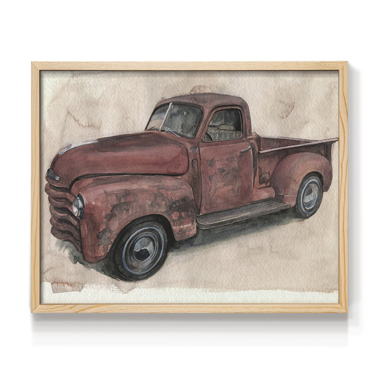 Antique Pickup I -Framed Print - Restickable, 8" H x 10" W, Natural