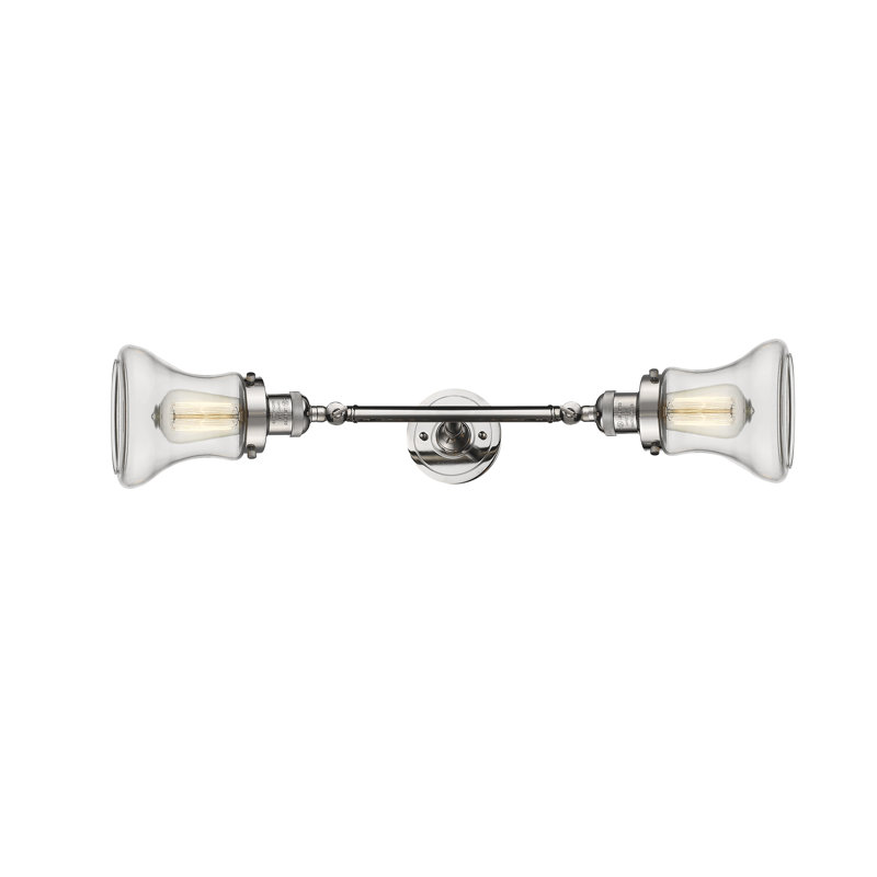 Éclairage de salle de bain à intensité variable 2 lumières Lauria, Transparent, Ampoule incandescente rétro de 60 watts