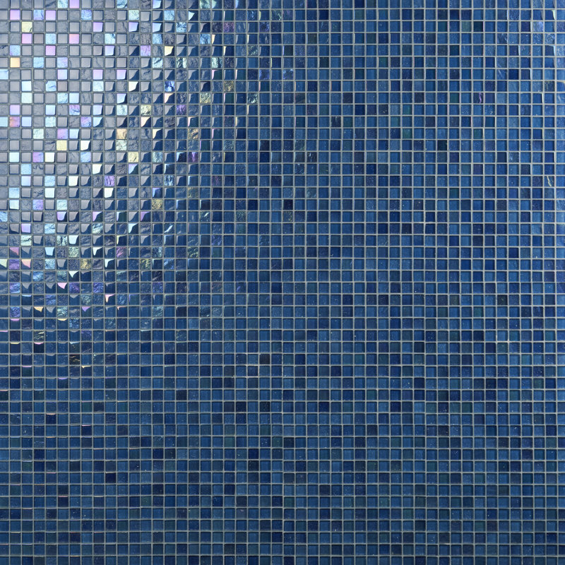 Carreau de mosaïque murale en verre poli 11,73 po x 11,73 po Angel Dust (0,95 pieds carrés / chaque) Angel Dust, Bleu