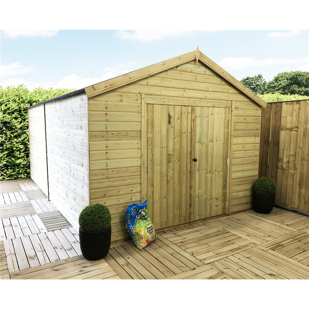 Marlborough 5 ft. W x 28 ft. D Solid Wood Tongue & Groove Reverse Apex Garden Shed