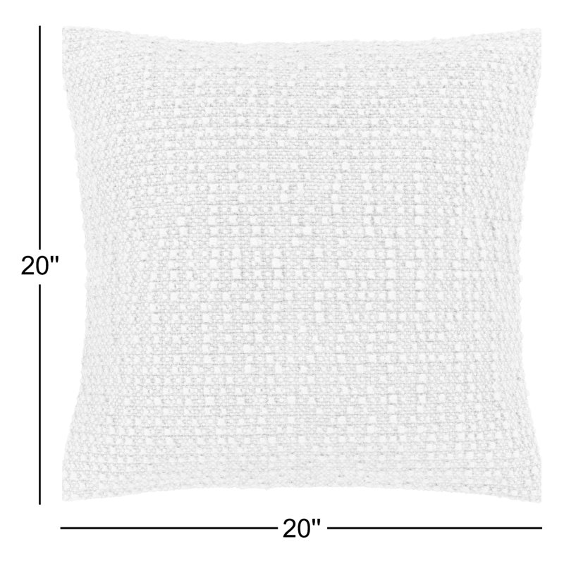 Coussin décoratif carré Tessa Ivory, Polyester / Bourre en polyester