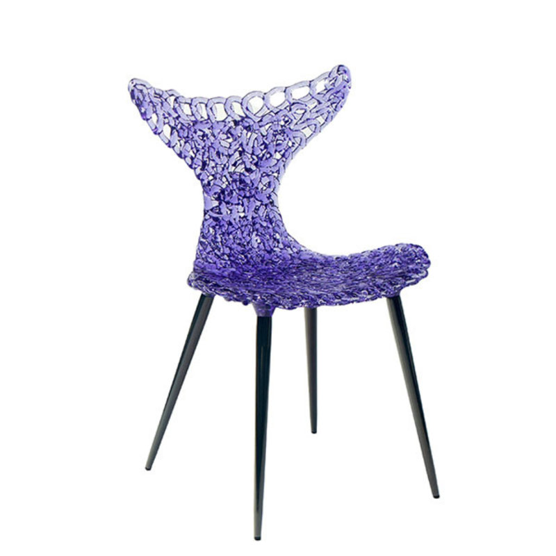 Stitch Wing Back Parsons Chair Dining Chair, Pastel Pink, Black