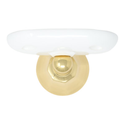 Mississippi Vintage Style Wall Mount Porcelain Deco Toothbrush and Glass Holder, Solid Brass by Strom Living