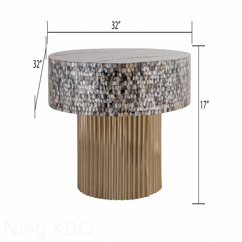 Table basse avec plateau en nacre